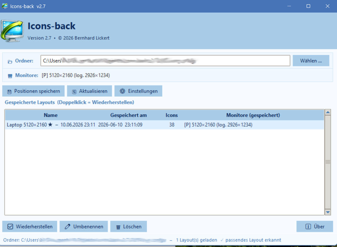 Icons-back – gespeicherte Layouts mit Monitor-Info und Wiederherstellen-Funktion